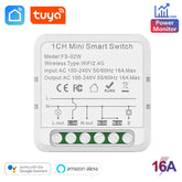 Tuya WiFi Smart Switch 16A with Power Monitoring Compatible with Alexa and Google Assistant